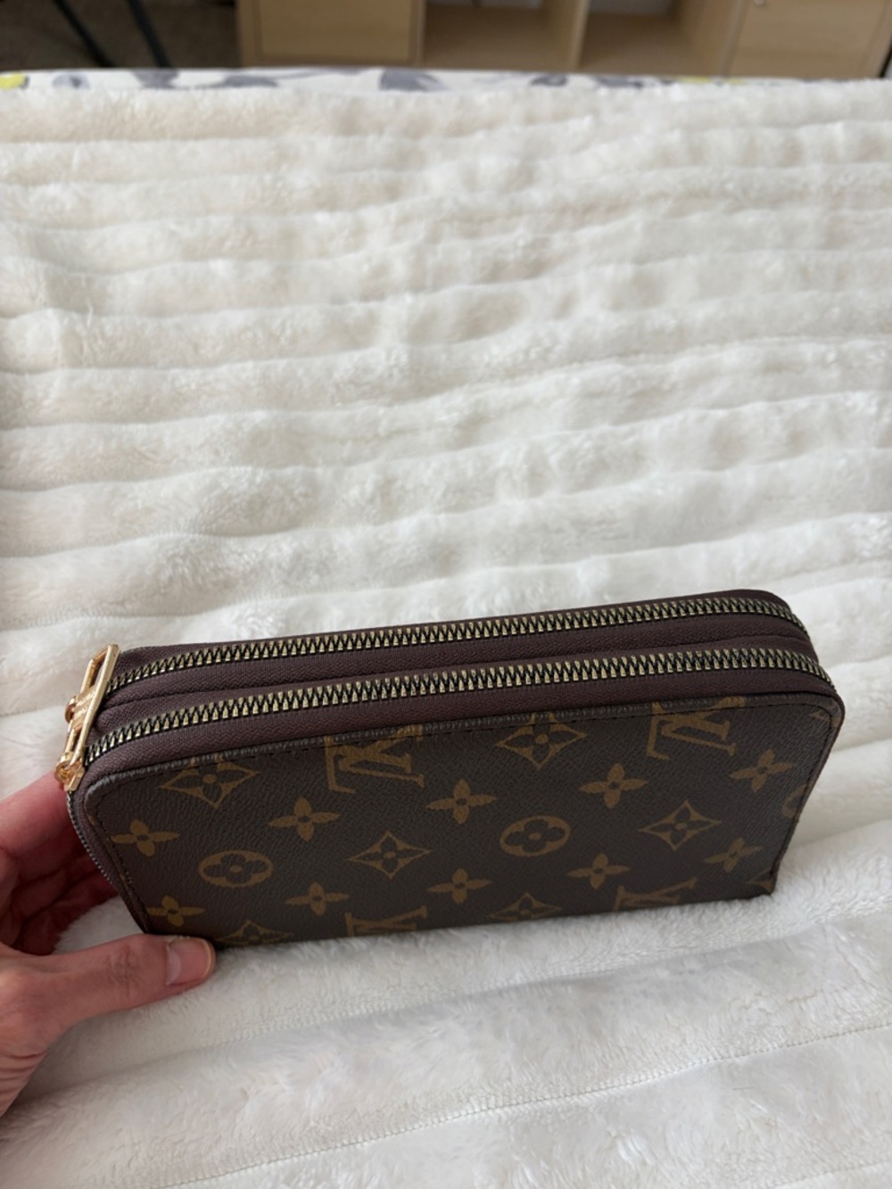 Louis Vuitton Monogram Continental Zip Wallet - Dark Brown and Tan - Picture 2 of 4